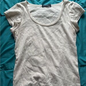 Brandy Melville Cream Short Sleeve Tee